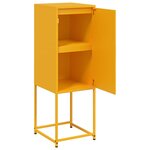vidaXL Buffet jaune moutarde 36x39x107 cm acier