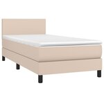 vidaXL Sommier à lattes de lit avec matelas Cappuccino 90x200 cm