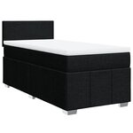 vidaXL Sommier à lattes de lit avec matelas Noir 90x200 cm Tissu