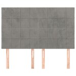 vidaXL Tête de lit Gris clair 144 x 5 x 118/128 cm Velours