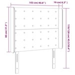 vidaXL Tête de lit à LED Bleu foncé 103x16x118/128 cm Velours