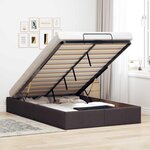 vidaXL Cadre de lit ottoman sans matelas marron foncé 120x200 cm tissu
