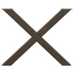 vidaXL Pieds de table à manger en forme de X  3 pièces  acier naturel  90 x (72-73) cm