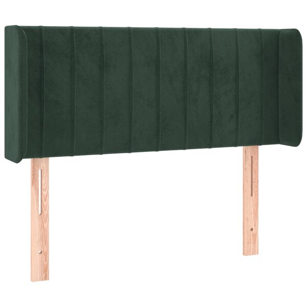 vidaXL Tête de lit avec oreilles Vert foncé 103x16x78/88 cm Velours