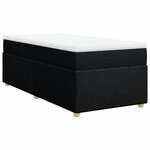 vidaXL Sommier à lattes de lit avec matelas Noir 90x200 cm Tissu
