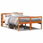 vidaXL Cadre de lit et tête de lit sans matelas cire marron 140x190 cm