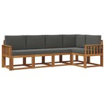 vidaXL Ensemble de canapés d'extérieur 5 Pièces Naturel et Anthracite