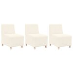 vidaXL Unité de Sofa Modulaire Sans Accoudoirs 3 Pièces Crème