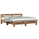 vidaXL Cadre de lit Bois ancien 203 x 185 x 70 cm Bois d'ingénierie