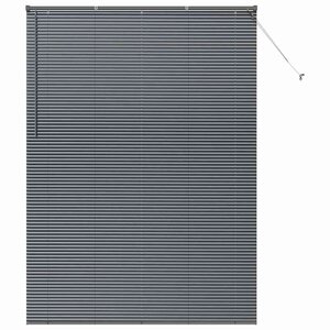 vidaXL Store de Fenêtre avec des rideaux Gris foncé Aluminium