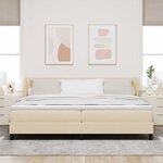 vidaXL Lit à ressorts avec matelas Crème 200 x 200 cm tissu