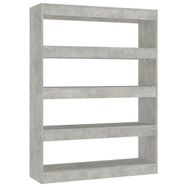 vidaXL Bibliothèque/Séparateur de pièce Gris béton 100x30x135 cm