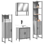vidaXL Ensemble de meubles de salle de bain 4 Pièces Sonoma gris