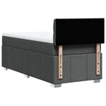 vidaXL Sommier à lattes de lit et matelas Gris foncé 90x190 cm Tissu