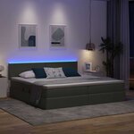 vidaXL Lit avec rangement et LED Gris foncé 200 x 200 cm Polyester