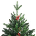 vidaXL Sapin de Noël artificiel à charnières avec baies rouges 150 cm