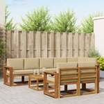 vidaXL Ensemble de canapés d'extérieur 9 pc Naturel et Beige