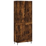 vidaXL Buffet haut Chêne fumé 69 5x34x180 cm Bois d'ingénierie
