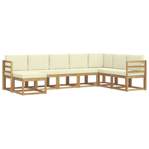 vidaXL Ensemble de canapés d'extérieur 8 Pièces Blanc et crème