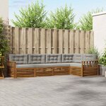 vidaXL Ensemble de canapés d'extérieur 5 Pièces Gris Naturel et Clair