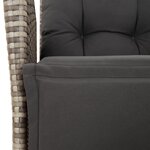 vidaXL Ensemble à manger de jardin et coussins 7 Pièces gris rotin