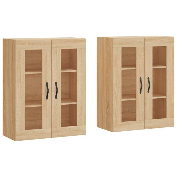 vidaXL Armoires murales 2 Pièces chêne sonoma bois d'ingénierie