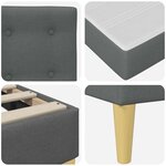 vidaXL Cadre de lit avec matelas Gris foncé 140 x 200 cm Tissu
