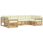 vidaXL Ensemble de canapés d'extérieur 6 pc Blanc et crème