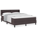 vidaXL Lit boxspring avec matelas Marron foncé 160 x 200 cm