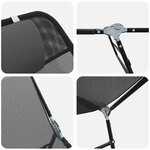 vidaXL Chaise longue pliante 2 Pièces Noir 182 x 55 x 85 5 cm Textilène