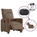 vidaXL Fauteuil inclinable électrique Marron Tissu