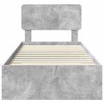 vidaXL Cadre de lit Gris béton 90 x 190 cm Bois d'ingénierie