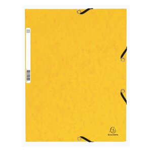 Chemise À Élastiques 3 Rabats Carte Lustrée 355g/m2 - Jaune - X 50 - Exacompta