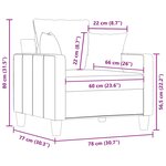 vidaXL Fauteuil Gris foncé 60 cm Tissu