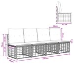 vidaXL Canapé de jardin 4 places sans accoudoir 4 pc