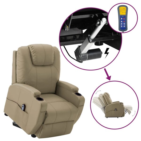 Vidaxl fauteuil releveur inclinable cappuccino similicuir