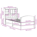 vidaXL Lit bibliothèque sans matelas 100x200 cm bois massif de pin