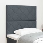 vidaXL Tête de lit avec tête de lit Gris foncé 90 cm Velours