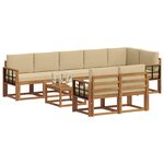 vidaXL Ensemble de canapés d'extérieur 9 pc Naturel et Beige