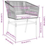 vidaXL Set de Salle à Manger de Jardin de 5 Pièces avec Coussins Gris Poly Rattan