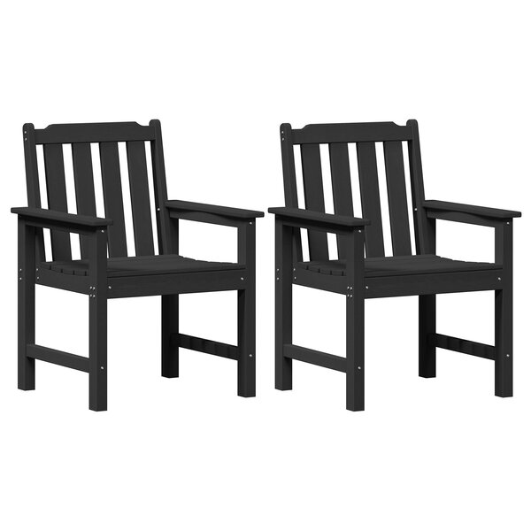 vidaXL Chaises de jardin 2 Pièces Noir HDPE