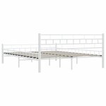 vidaXL Cadre de lit et tête de lit sans matelas blanc 160x200 cm métal