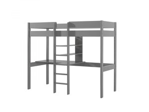 Lit Mezzanine Gris avec Bureau 90x200