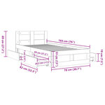 vidaXL Cadre de lit tête de lit chêne fumé 75x190 cm bois ingénierie