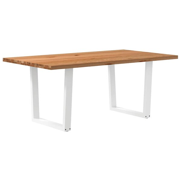 vidaXL Table à manger avec bord naturel 180x100x74cm bois massif chêne