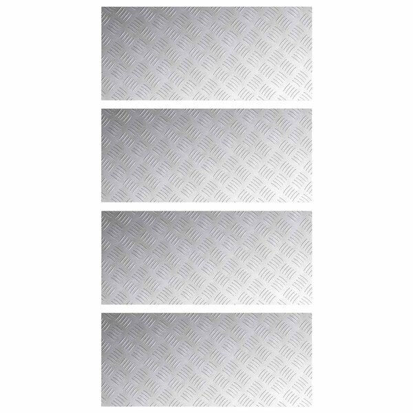 vidaXL Plaques à damier 4 Pièces Argent 90 x 40 cm Aluminium