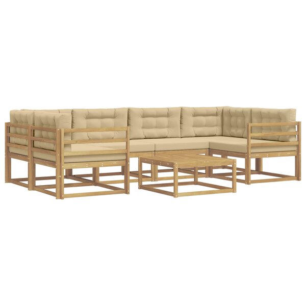 vidaXL Ensemble de canapés d'extérieur 5 pc Blanc et Beige