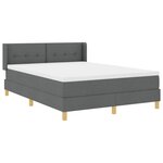 vidaXL Lit à ressorts avec matelas Gris foncé 200 x 160 cm tissu