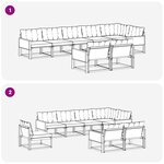 vidaXL Ensemble de canapés d'extérieur 8 pc Naturel et gris clair