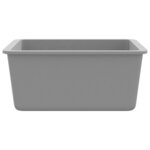 vidaXL Évier de cuisine en granit Bac unique Gris